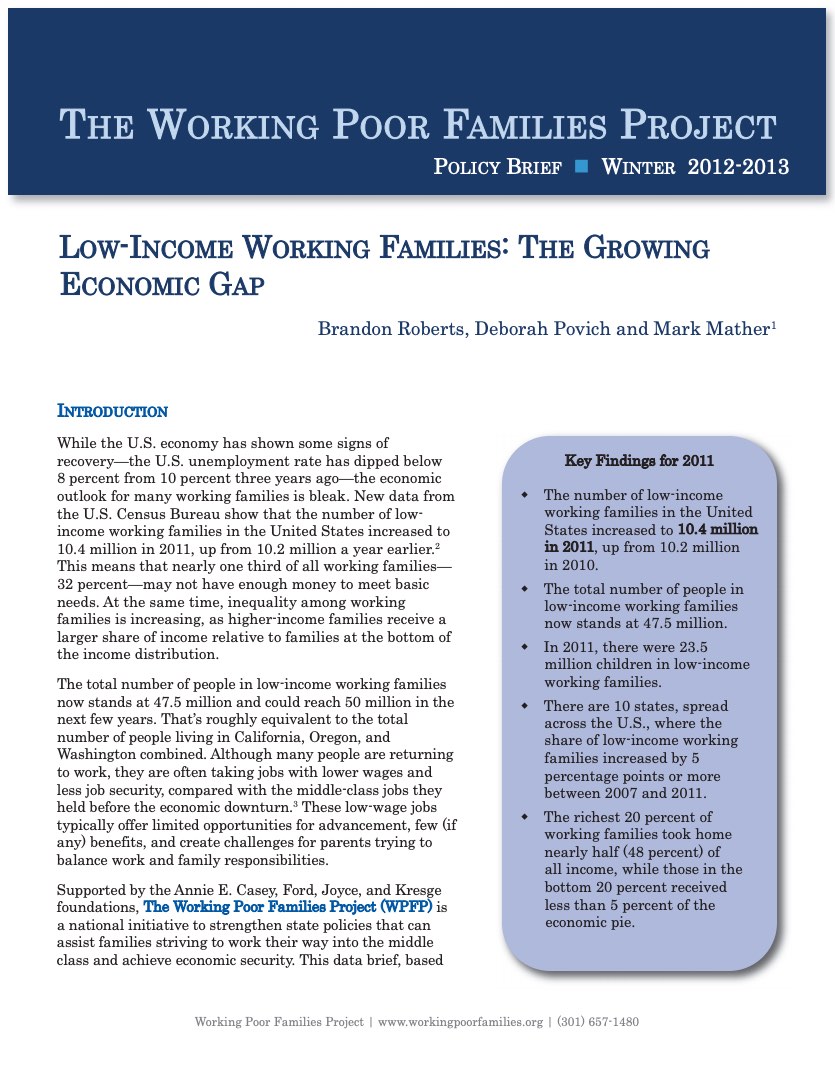 low income families