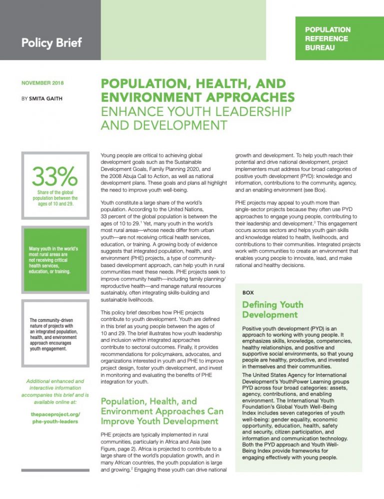 Population, Health, and Environment Approaches Enhance Youth Leadership ...