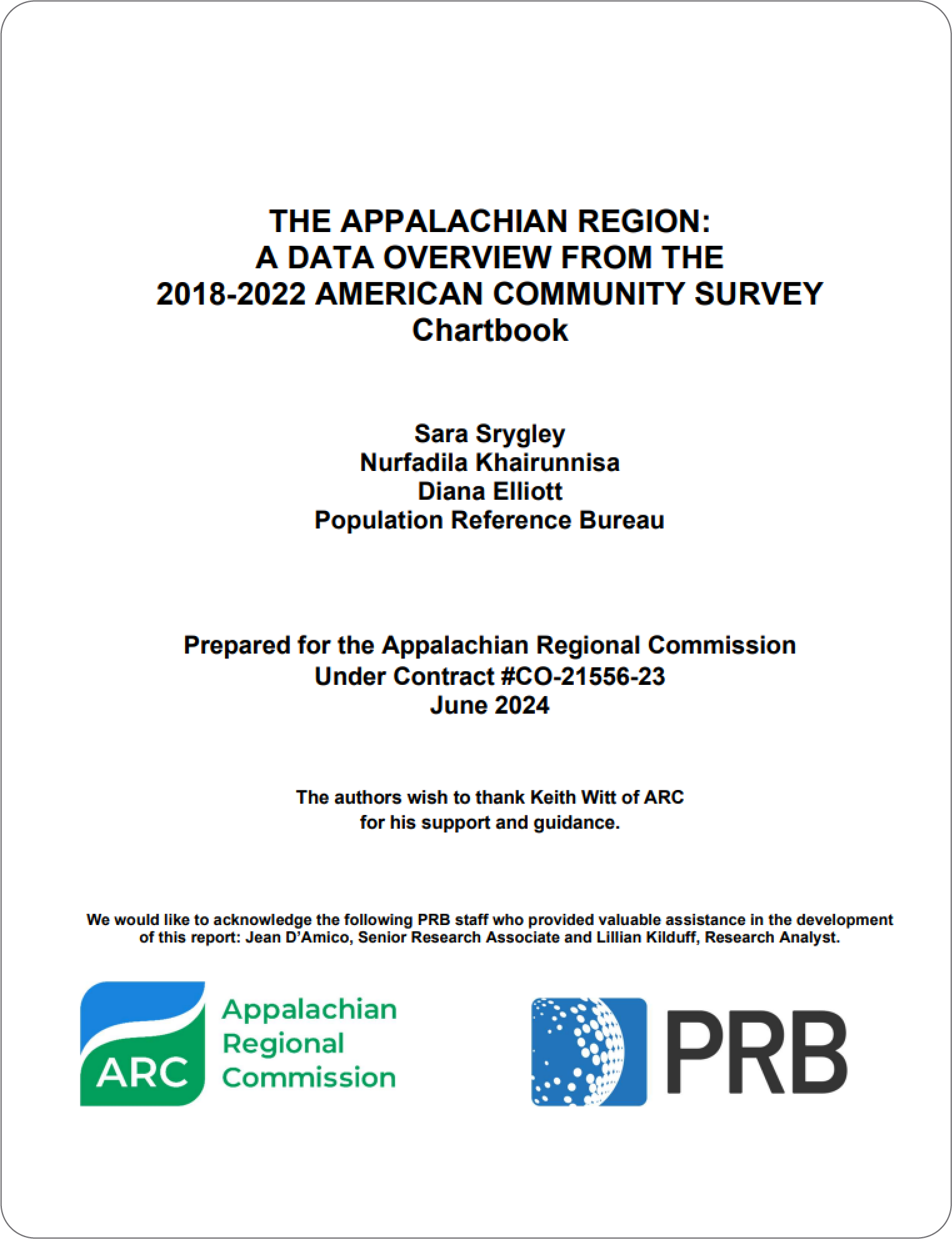 THE APPALACHIAN REGION: A DATA OVERVIEW FROM THE 2018-2022 AMERICAN COMMUNITY SURVEY Chartbook